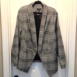 Torrid Black & White Houndstooth Plaid Blazer Size 4